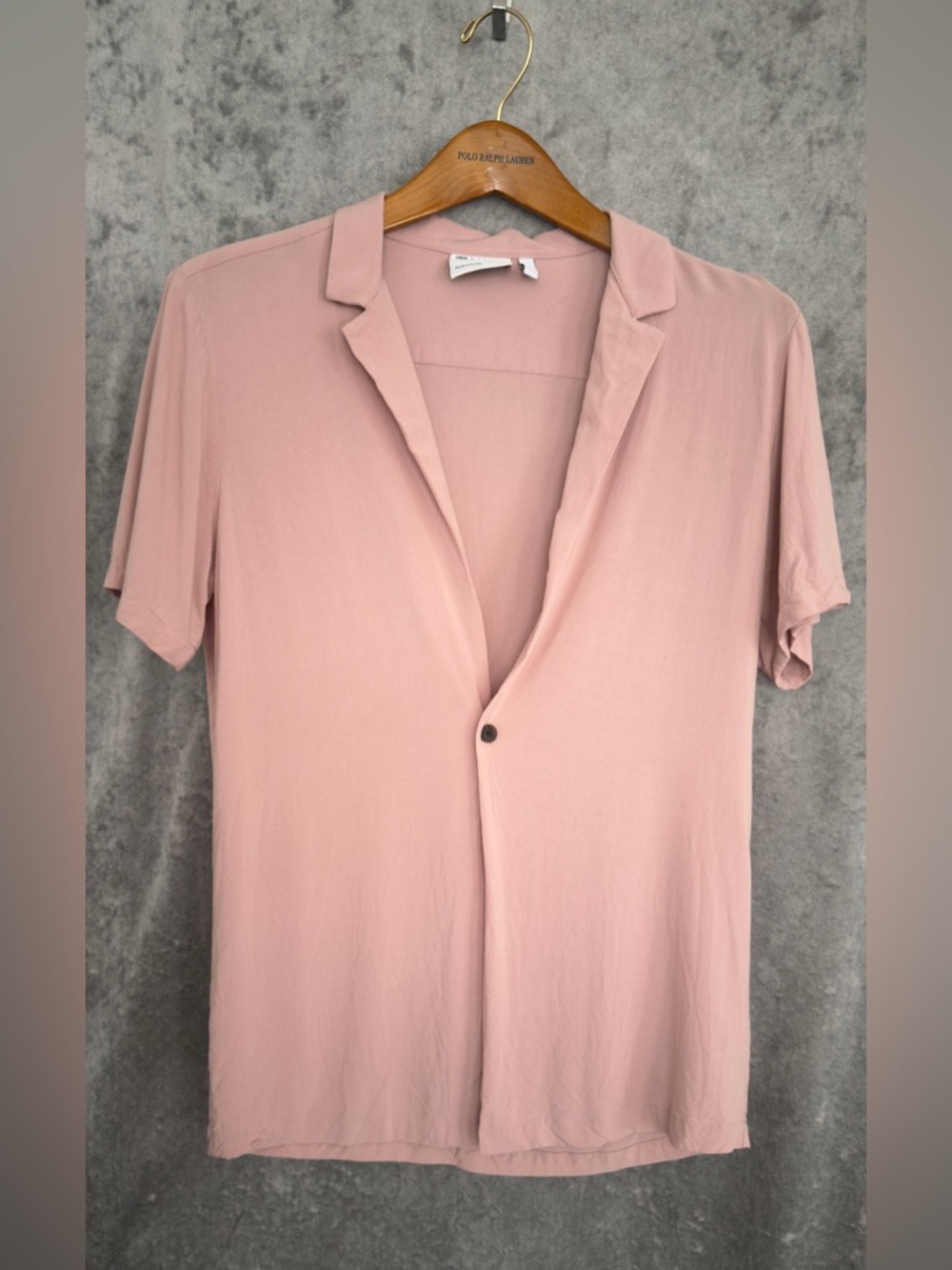 ASOS Blush Pink Button Front Blouse | Minimal Chic Soft Girl Top | Size S
